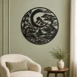 Zen Enso Mountain Metal Wall Art | Nature Silhouette Decor - lifestyle view 2