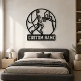 Personalized Slam Dunk Basketball Metal Wall Art - lifestyle view 3