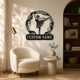 Personalized Ballerina Metal Wall Art with Musical Notes - lifestyle view 5