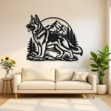 German Shepherd Profile Metal Wall Art | Pet Lover Silhouette Decor