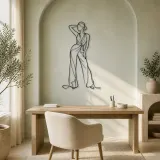 Elegant Jumpsuit Pose Metal Wall Art | Fashion Figure Wall Decor - lifestyle view 4