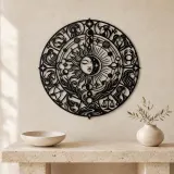 Zodiac Wheel Flow Metal Wall Art | Celestial Boho Wall Decor - lifestyle view 3