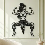 Goddess Pose Strength Metal Wall Art | Movement Silhouette Decor - lifestyle view 2