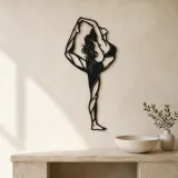 Standing Backbend Metal Wall Art | Movement Silhouette Decor - lifestyle view 3