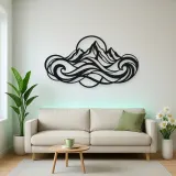 Fluid Mountain Waves Metal Wall Art | Nature Silhouette Decor