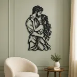 Tender Forehead Kiss Metal Wall Art | Romantic Couple Decor - lifestyle view 2