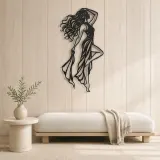 Confident Side Profile Metal Wall Art | Minimalist Woman Line Art - lifestyle view 5