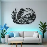 Kingfisher River Metal Wall Art | Wildlife Silhouette Decor