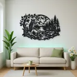 Owl Woodland Night Metal Wall Art | Wildlife Silhouette Decor