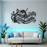 Dancing Treble Flow Metal Wall Art | Music Room Wall Decor