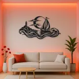Moonlit Boat Metal Wall Art | Coastal and Nautical Wall Decor