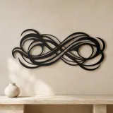 Interwoven Wave Ribbons Metal Wall Art | Modern Abstract Metal Decor - lifestyle view 3