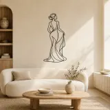 Cartel de metal con drapeado | Decoración mural de figura femenina
