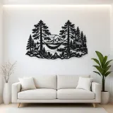 Hammock between Pines Metal Wall Art | Cozy Home Metal Decor
