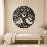 Two Trees Embrace Metal Wall Art | Botanical Metal Wall Decor - lifestyle view 5
