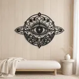 Cosmic Eye Symbol Metal Wall Art | Spiritual Boho Metal Decor - lifestyle view 5