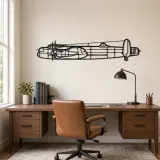 Avro Lancaster Airplane Silhouette Metal Wall Art, Metal Aircraft Silhouette, Aviation Wall Decor, Aviator Decor - lifestyle view 4