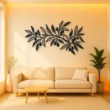 Olive Branch Flow Metal Wall Art | Botanical Metal Wall Decor