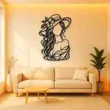 Faceless Fashion Muse Metal Wall Art | Minimalist Woman Line Art