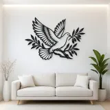 Dove Olive Branch Metal Wall Art | Wildlife Silhouette Decor