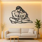 Quiet Night Cuddle Metal Wall Art | Romantic Couple Decor