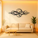 Calm Horizontal Rhythm Metal Wall Art | Modern Abstract Metal Decor