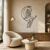 Moon Arc Muse Metal Wall Art | Celestial Woman Wall Decor - lifestyle view 5