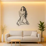 Quiet Self Love Metal Wall Art | Minimalist Woman Line Art