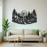 Deer in the Pines Metal Wall Art | Wildlife Silhouette Decor