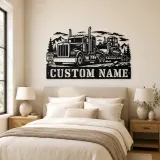 Personalized Heavy Haul Truck and Bulldozer Metal Wall Art - lifestyle view 2