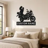 Personalized Adventure Motorcycle Couple Metal Wall Art - lifestyle view 2