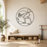 Décoration murale en métal Crow Pose Balance | Décor mural pour le yoga et la méditation