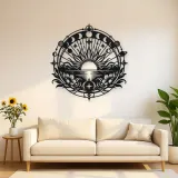 Sunrise Mandala Metal Wall Art | Spiritual Boho Metal Decor