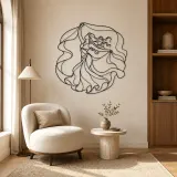 Oriental Dance Veil Metal Wall Art | Dance Silhouette Wall Decor - lifestyle view 5