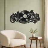 Vinyl Record Wave Metal Wall Art | Music Room Wall Decor - lifestyle view 2