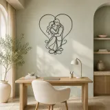 Heart Frame Lovers Metal Wall Art | Romantic Couple Decor - lifestyle view 4
