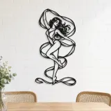 Silk Ribbon Pose Metal Wall Art | Movement Silhouette Decor - lifestyle view 4