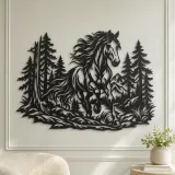 Horse in Forest Metal Wall Art | Equestrian Wall Decor - lifestyle view 2