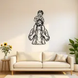 Father Son Shoulders Metal Wall Art | Family Silhouette Decor