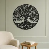 Spiral Branch Tree Metal Wall Art | Botanical Metal Wall Decor - lifestyle view 2