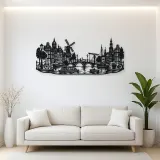 Amsterdam Canal Line Metal Wall Art | Travel and City Wall Decor