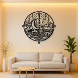 Moon and Ocean Metal Wall Art | Coastal and Nautical Wall Decor
