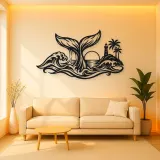 Whale Tail Ocean Metal Wall Art | Coastal and Nautical Wall Decor