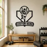 Personalized Baseball Pitcher Windup Metal Wall Art - lifestyle view 4