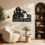 Personalized Chopper Family of Three Metal Wall Art - lifestyle view 5