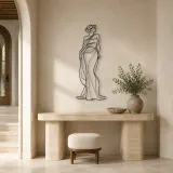 Shoulder Drape Elegance Metal Wall Art | Fashion Figure Wall Decor - lifestyle view 3