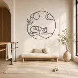 Décoration murale en métal "Pose de l'enfant" apaisante | Décor mural de yoga et méditation