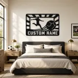 Personalized Soccer Player Metal Wall Art with Stadium - lifestyle view 2