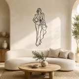 Silhouette de Moda de Lujo en Metal | Decoración Mural de Figura de Moda
