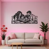 Bedtime Story Family Metal Wall Art | Family Silhouette Decor